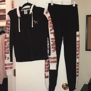 PINK BLING Victoria’s Secret Matching Jumpsuit